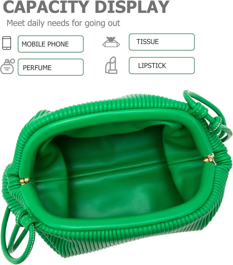 KingTo Store Clutch Purses for Women, Soft Cloud Bag Fashion Dumpling with Ruched Pouch Handbag for Crossbody Shoulder - Image 5